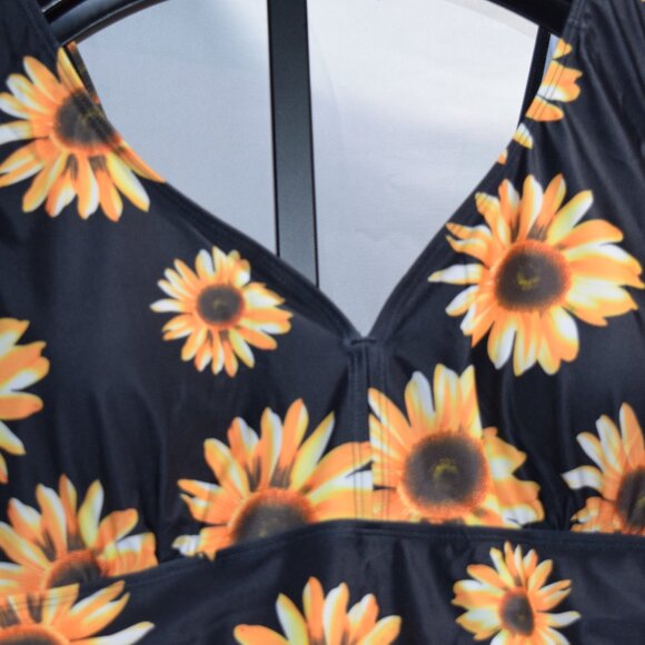NWT Summer Mae One Piece Swim Dress, Sunflowers, Size 4XL - Picture 4 of 10